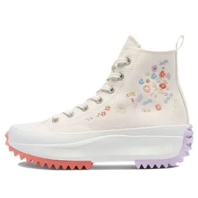 Converse Run Star Hike Platform High 'embroidered Floral - Egret' In Multi