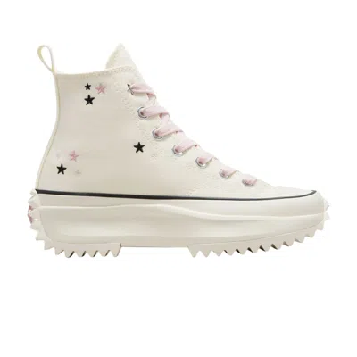 Pre-owned Converse Run Star Hike Platform High 'embroidered Stars - Egret Lotus Pink' | Cream | Men's Size 5 In White