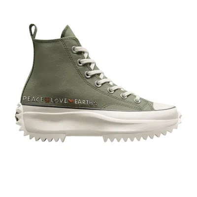 Pre-owned Converse Run Star Hike Platform High 'peace, Love, Earth' In Green