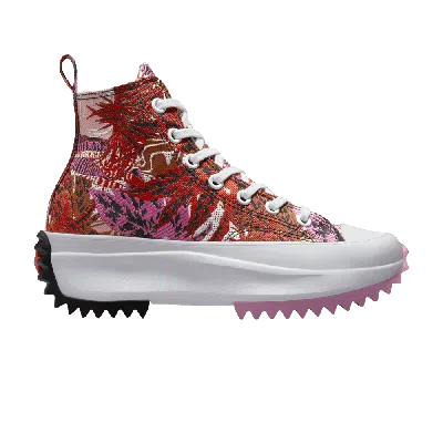 Pre-owned Converse Run Star Hike Platform High 'tropical Florals' In Red