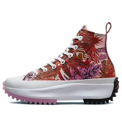 Converse Run Star Hike Platform Tropical Florals High Tops 'mantra Orange' In Multi