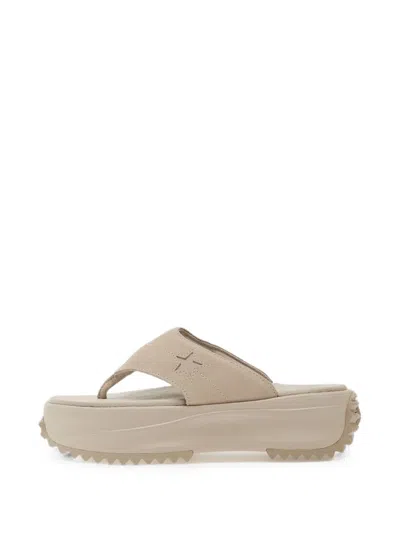 Converse Run Star Suede Platform Sandals In Neutral