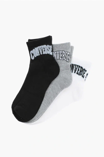 Converse Set 3 Pairs Of Stretch Socks With Embroidered Logo In Multi
