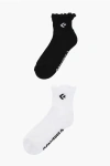 Converse Set Of 2 Stretch Fabric Socks With Scalloped Edge