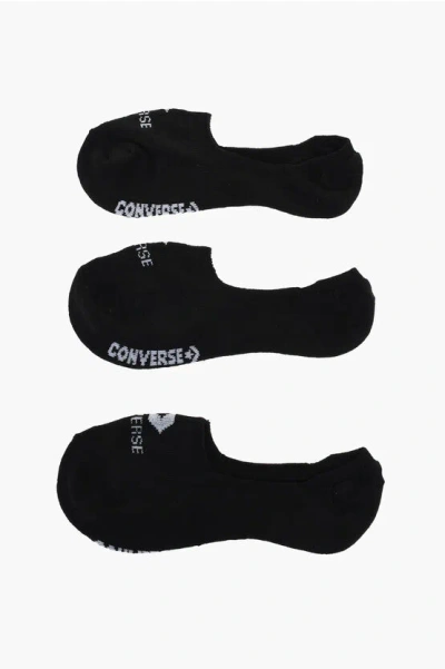 Converse Set Of 3 Solid Color Ultra Low Socks With Contrasting Logo
