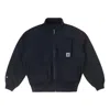 Converse Short Down Bomber Jacket 'black' In Blue