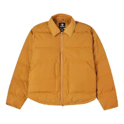Converse Short Down Puffer Jacket 'wheat' In Yellow