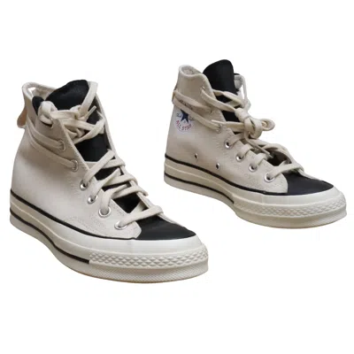 Pre-owned Converse Size 5  X Essentials Fear Of God 167955c Chuck 70 Hi Nat Ivory Black In Natural, Ivory, Black