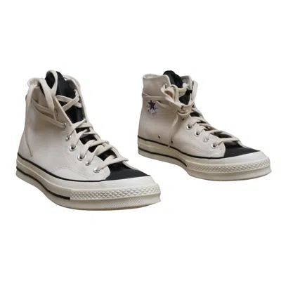 Pre-owned Converse Size 9.5  X Essentials Fear Of God 167955c Chuck 70 Hi Nat Ivory Black In Natural, Ivory, Black