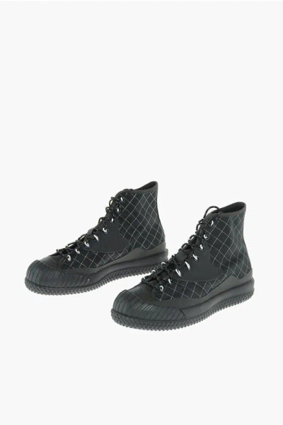 Converse Slamjam Argyle Patterned Fabric High Top Sneakers With Lurex In White