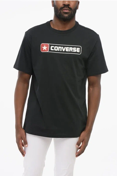 Converse Solid Color Crew-neck T-shirt With Printed Logo