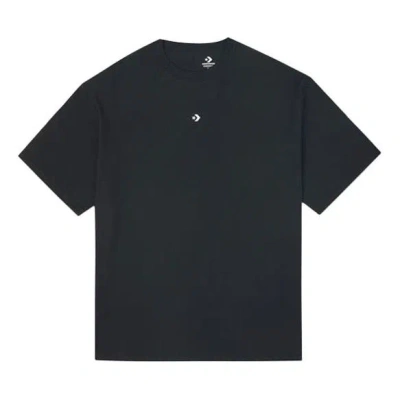 Converse Solid Color Loose Round Neck Short Sleeve Couple Style Black