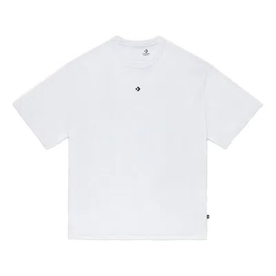 Converse Solid Color Loose Round Neck Short Sleeve Couple Style White