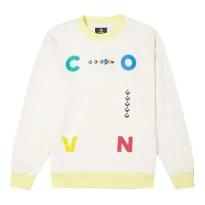 Converse Sports Contrast Letter Print Crew Neck Sweatshirt 'white'