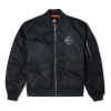 Converse Ss22 Logo Loose Sports Retro Aviator Jacket Unisex Black