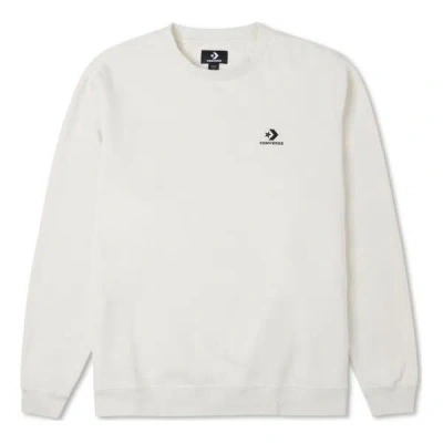 Converse Star Chevron Crew Sweatshirt 'beige' In White