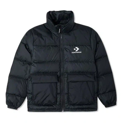 Converse Star Chevron Down Jacket 'black' In Blue