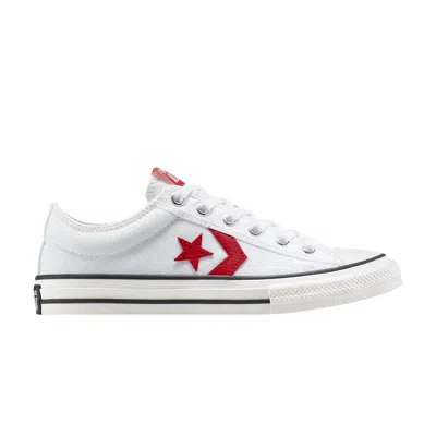 Pre-owned Converse Star Player 76 Low Gs 'foundational Canvas - White Red' | Kid's Size 4