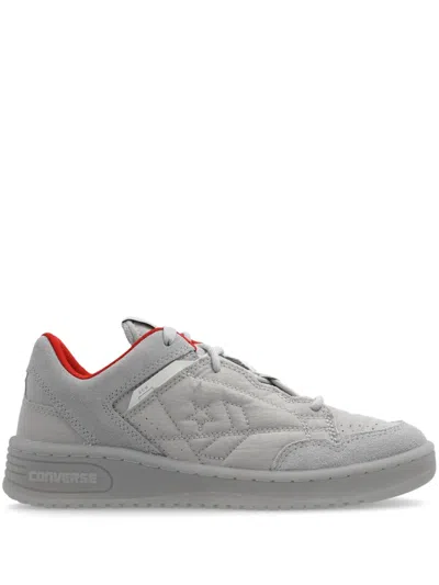 Converse Stitched Pattern Lace-up Sneakers In Grey