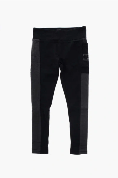 Converse Stretch Cotton Leggings With Side Pocket In Black
