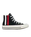 Converse Striped Lace High-top Casual Shoes In Black