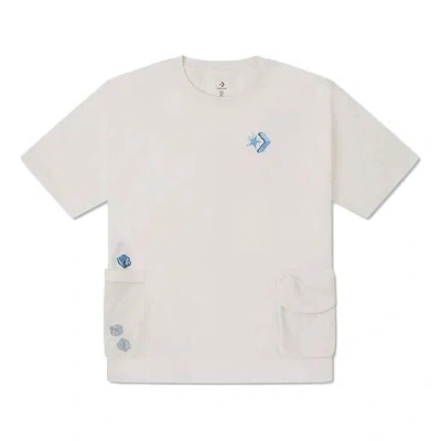 Converse Summer Drink Pocket T-shirt 'egret' In White