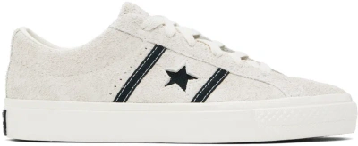 Converse Taupe One Star Academy Pro Suede Low Top Sneakers In Egret/black/egret