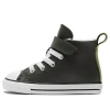 Converse (td)  Chuck Taylor All Star Easy-on Lined Leather 'green' In Black