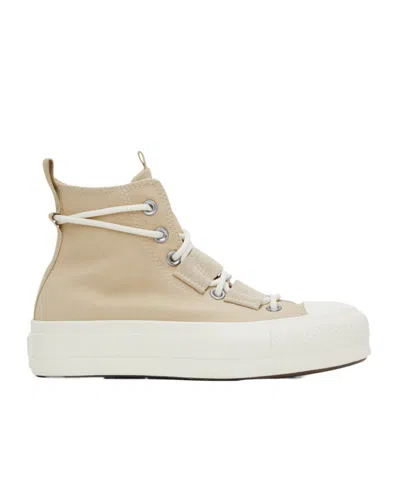 Converse Tie High-top Casual Shoes In Nude