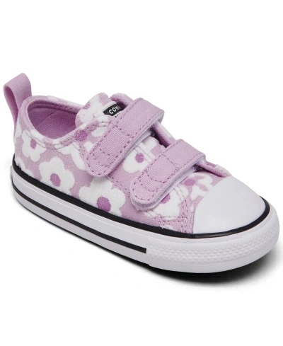 Converse Babies' Toddler Girls Chuck Taylor All Star 2v Lo Floral Fastening Strap Casual Sneakers From Finish Line In Stardust Lilac