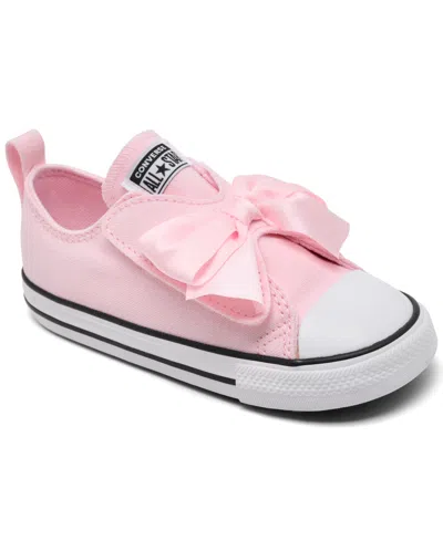 Converse Babies' Toddler Girls' Chuck Taylor All Star Bow 2v Fastening Strap Low Top Casual Sneakers From Finish Line In Pink