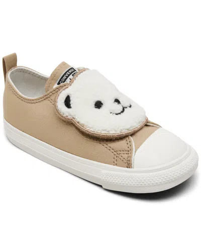 Converse Toddler Kids' Chuck Taylor All Star One Strap Sherpa Bear Easy-on Casual Sneakers From Finish Line In Warm Quarry