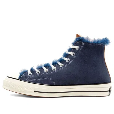 Converse Tri Panel X Chuck 70 Hi 'navy Shearling' In Blue