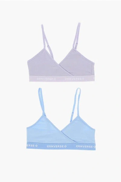 Converse Triangle 2 Pairs Of Bra Set With Logoed Band In Gray