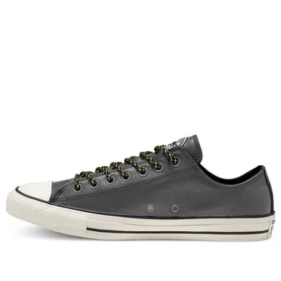 Converse Tumbled Leather Chuck Taylor All Star 'gray White' In Black