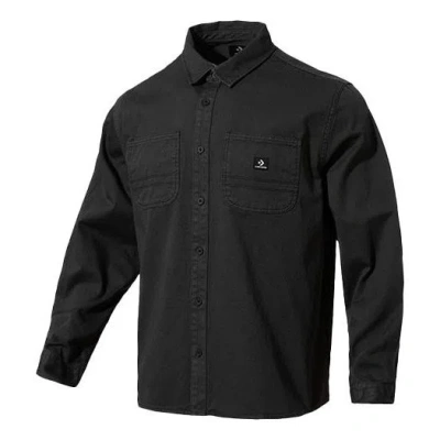 Converse Twill Long Sleeve Button Down 'black'