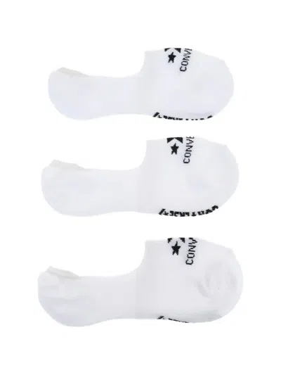 Converse Ultra-low Logo-print Socks (set Of Three) In White