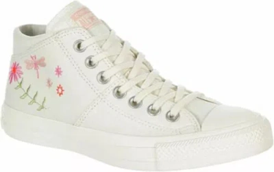 Pre-owned Converse Unisex Chuck Taylor All Star Madison Mid Top Canvas Sneaker - Lace... In Egret/pink Solstice