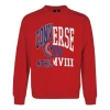 Converse Unisex Logo Printing Round-neck Sweatshirt Red