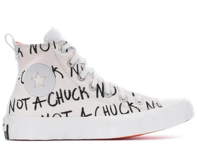 Pre-owned Converse Unt1tl3d Hi Not A Chuck Sneakers In Egret/white/bold Mandarin