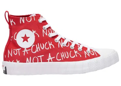 Pre-owned Converse Unt1tl3d Hi Not A Chuck Sneakers In Red/white