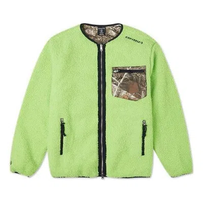 Converse Utility Reversible Sherpa Jacket 'real Tree Edge Camo' In Green