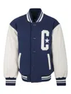 Converse Blue Bomber Jacket For Boy With Logo In Blue