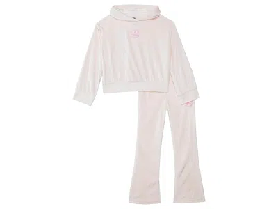 Converse Velour Pullover Hoodie Flare Legging Set (big Kid/little Kid) Girl's Sets Blush Hush : Lg (12-14 Big