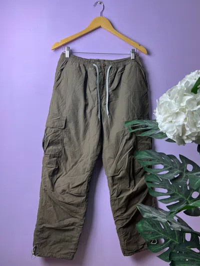 Pre-owned Converse Vintage  Fleece Cargo Pants In Olive Green