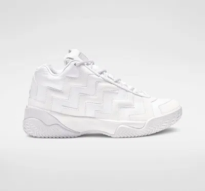 Converse Voltage Mid Ladies Triple White Leather Hi Top Sneakers