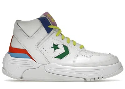 Pre-owned Converse Weapon Cx Mid Vegas Lights Sneakers In White/game Royal/green In Multi