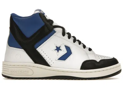 Pre-owned Converse Weapon Hi Fragment Sneakers In White/sport Royal/black