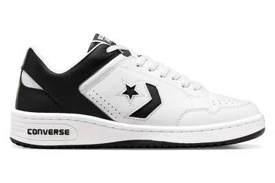 Pre-owned Converse Weapon Leather Ox White Black In White/black/white