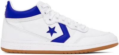 Converse White & Blue Cons Fastbreak Pro Mid Top Sneakers In White/blue/white
